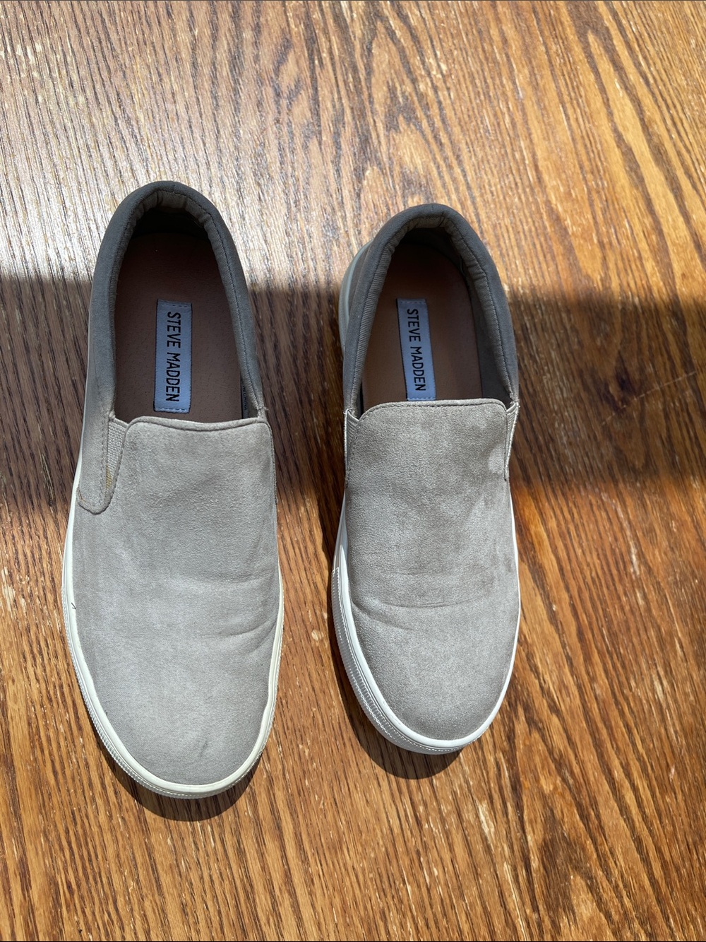 Steve Madden Taupe Suede Slip-On Loafers